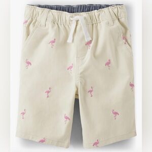 Gymboree Cream and Pink Flamingo Shorts